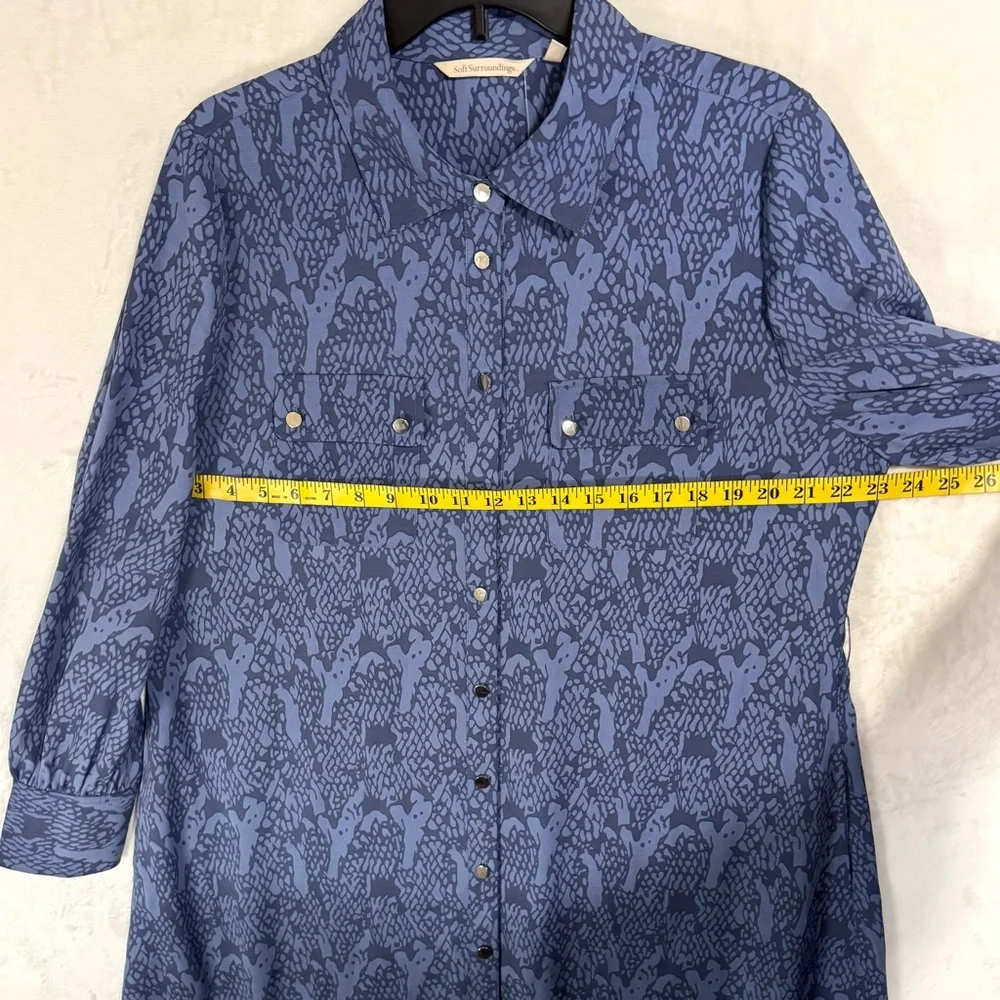 NWT Soft Surroundings‎ Irina Shirt Dress Size XL Midi Belted Long Sleeve Drapey - Picture 11 of 16